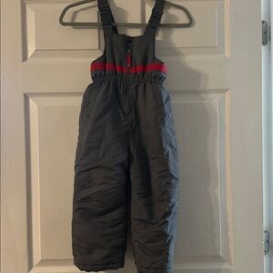 Kids Gray Rugged Bear Snow Bib Overalls 4T